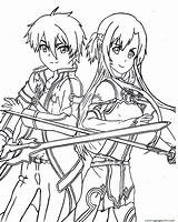 Kirito Asuna Sword sketch template