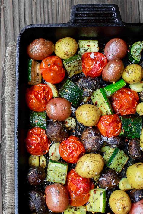 italian oven roasted vegetables recipe  video  mediterranean dish