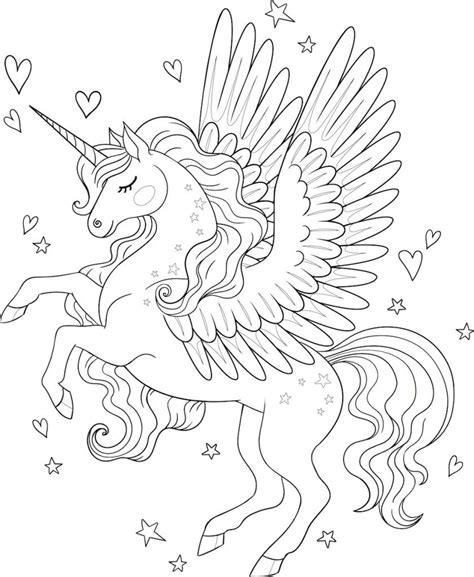 galloping printable unicorn coloring page  adults instant