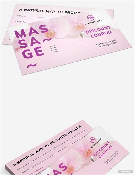 massage coupon template  illustrator publisher indesign pages