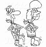 Cartoon Dancing Line Coloring Couple Vector Pages Outlined People Ron Leishman Royalty Getcolorings sketch template