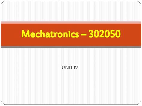 mechatronics  unit iv syllabus plc programming introduction