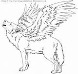 Wolf Winged Coloring Pages Female Template Sketch sketch template