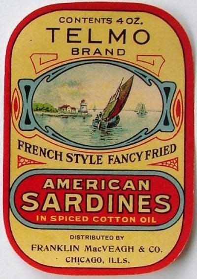 telmo sardine label vintage food labels sardines vintage packaging