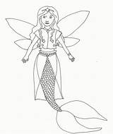 Fairy Coloring Mermaid Pages Princess Fairies Mermaids Drawing Realistic Simple Kids Color Printable Fish Ariel Print Drawings Diamond Teenagers Difficult sketch template