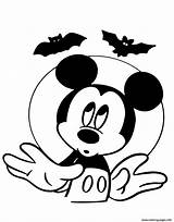Mickey Halloween Mouse Coloring Pages Disney Bats Printable Minnie Drawing Color Print Getdrawings sketch template