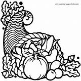 Coloring Thanksgiving Pages Basket Printable Holiday Kids Cornucopia Sheets Fruit Color Season Print Clip Clipart Horn Found sketch template