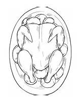 Chicken Roast Coloring Leg sketch template