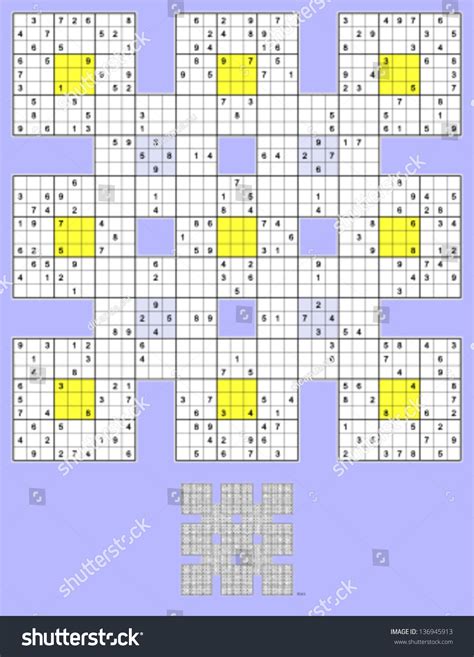 sumo sudoku  overlapping sudoku puzzles vector symmetrical