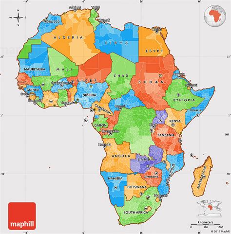africa political outline map latest    blank map