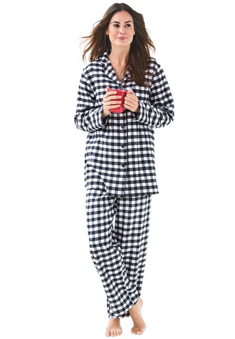 dreams  womens  size classic flannel pajama set pajamas