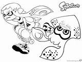 Splatoon Coloring Pages Inkling Girl Squid Running Printable Color Print Kids sketch template