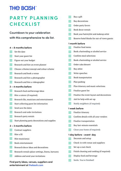 ultimate party planning checklist stay organized  bash