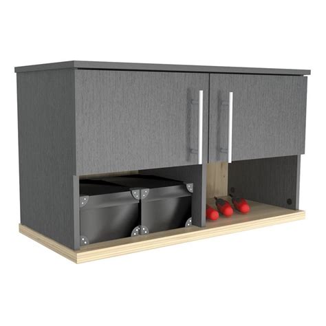 inval kratos wall mounted garage cabinet  graphite gray engineered wood gm