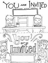 Invitation School Sunday Printable Church Invitations Coloring Flyer Kids Templates Children Banquet Parable Wedding Ministry Activities Matthew Invited Crafts Invite sketch template