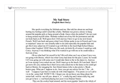essay example sad story