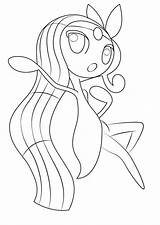 Meloetta Coloring Pokemon Pages Printable Kids sketch template