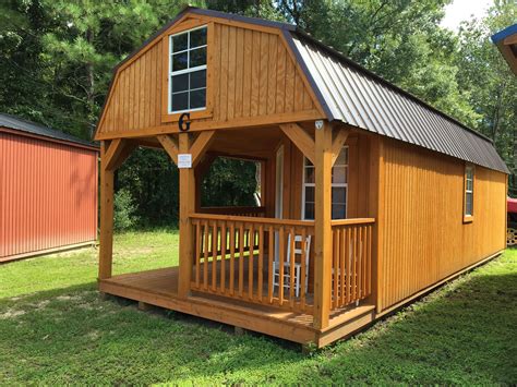 wrap  corner porch lofted barn cabin building  shed wood shed plans building