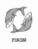 Pisces sketch template