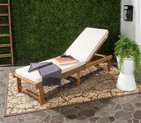 safavieh inglewood outdoor modern chaise lounge chair  cushion walmartcom