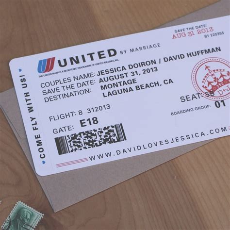 airplane ticket save  date boarding pass invitation etsy singapore