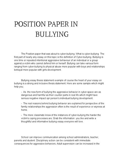 position paper  introduction body  conclusion dr