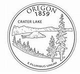 State Coloring Pages Symbols Oregon Beautiful Quarters Camping Wave Creative Logo Quarter sketch template