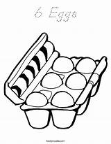 Eggs Coloring Carton Six Egg Clipart Pages Print Outline Easter Cliparts Dozen Twistynoodle Library Food Built California Usa Noodle Favorites sketch template