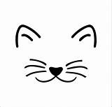 Gato Siluetas Gezicht Desenho Cats Rostros Bigode Molde Diseños Contorno Zoomen sketch template