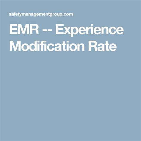 emr experience modification rate modification emr rate