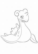 Pokemon Lapras Coloring Water Type Pages Generation Kids sketch template