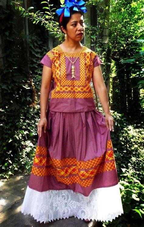 Two Piece Traditional Huipil Top And Skirt From Oaxaca Intense