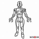 Fallout Draw Assaultron Sketchok Drawing Automated Turret sketch template