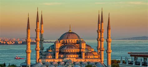 Blue Mosque In Glorius Sunset Istanbul Sultanahmet Park