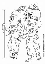 Krishna Drawing Baby Sri Line Balarama Lord Pages Pencil Coloring Template sketch template