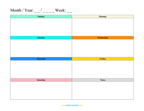 printable weekly schedule template word
