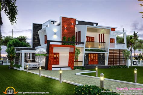 beautiful modern contemporary home kerala home design  floor plans  dream houses
