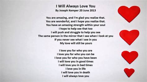 I Will Always Love You Poems