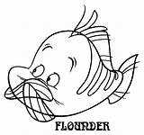 Coloring Flounder Fish Mermaid Little Popular Gif Clip Library Clipart sketch template