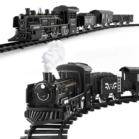 Electric Train Set Steam Locomotive Engine Toys Train Set Battery