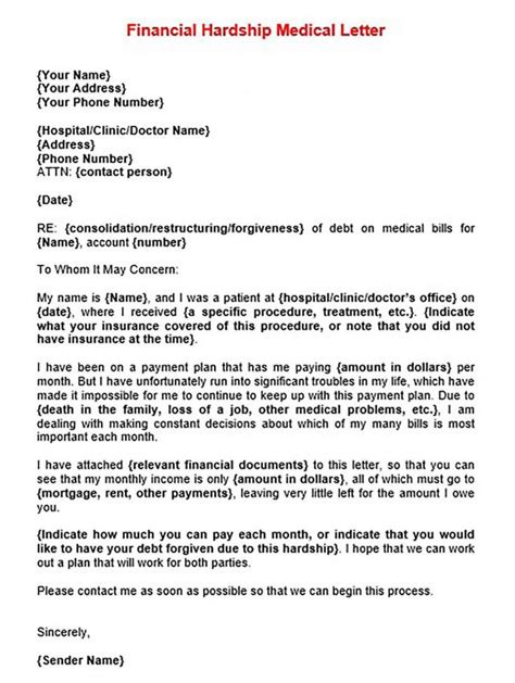professional medical bill settlement letter template word