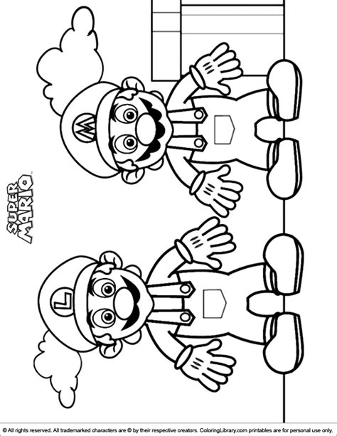 super mario brothers coloring picture
