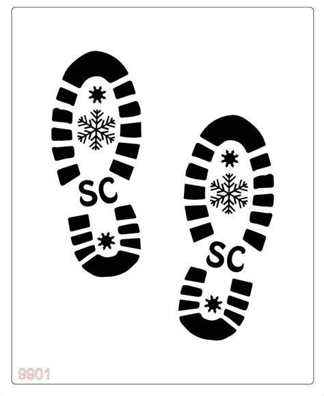 printable santa footprint stencil printable