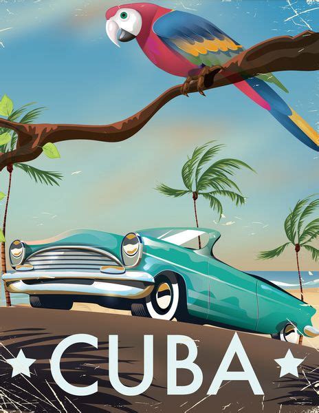 cuba vintage travel poster print art print travel products and cuba