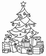 Coloring Christmas Pages Tree Big Presents Comments sketch template