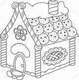 Gingerbread House Coloring Stock Illustration Vector Depositphotos sketch template