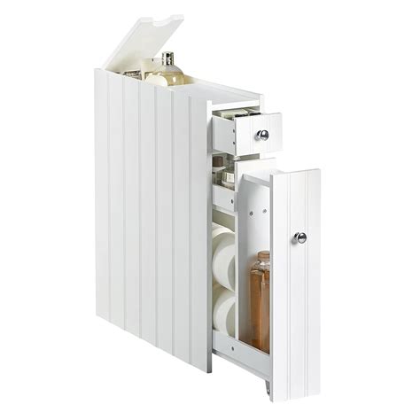 bathroom slim cupboard narrow cabinet toilet room storage slimline unit