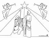 Coloring Evening Jesus Christmas Star Pages Nativity Joseph Mary Getcolorings Color sketch template