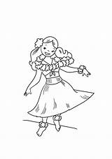 Hula Coloring Girl Pages Dancer sketch template