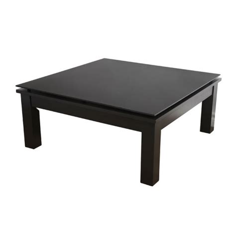 Plateau Square Glass Coffee Table Black Frame Black Glass Shelf Sl Tcs